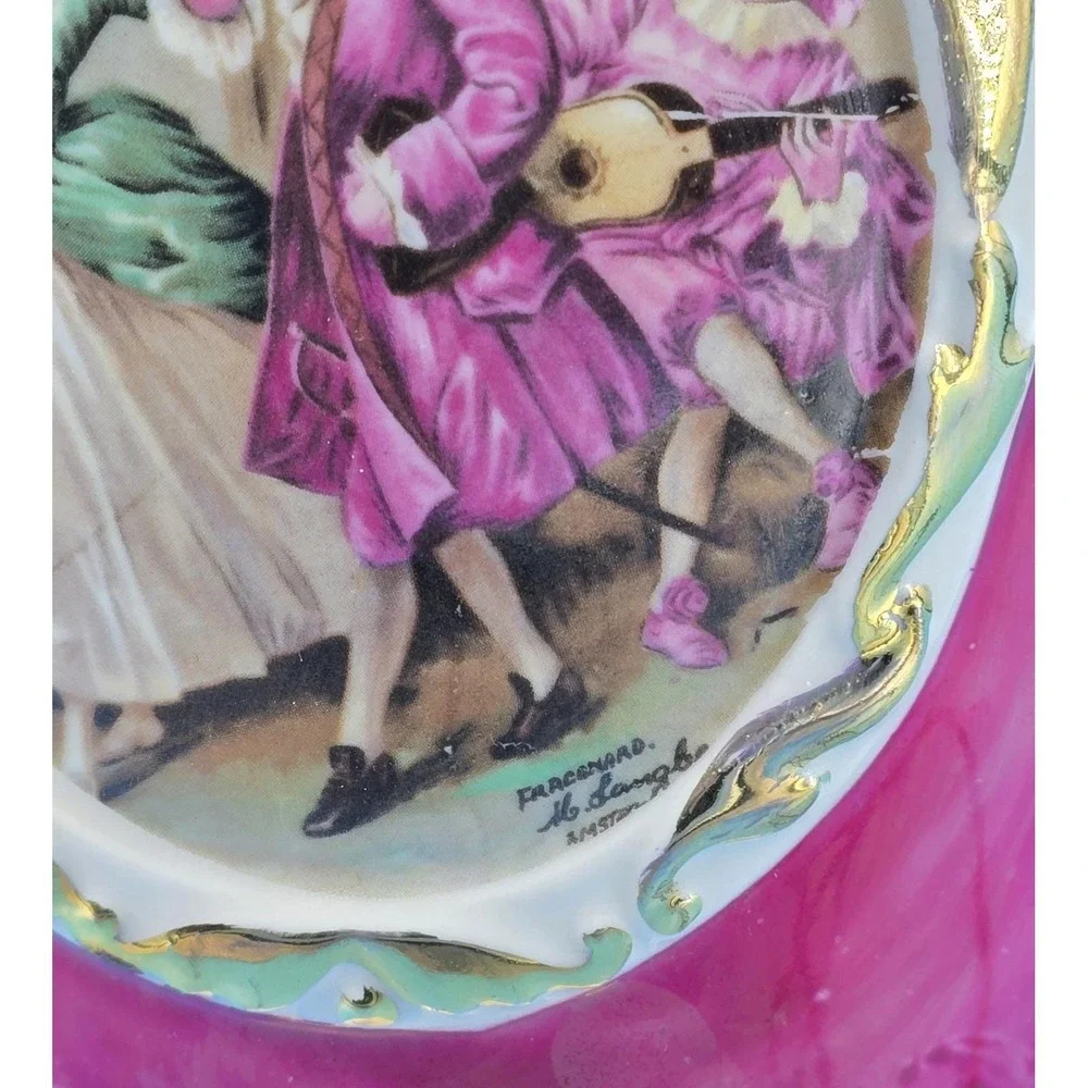 Vtg George & Martha Washington Table Lamp Porcelain Ceramic Signed Langbroek MCM